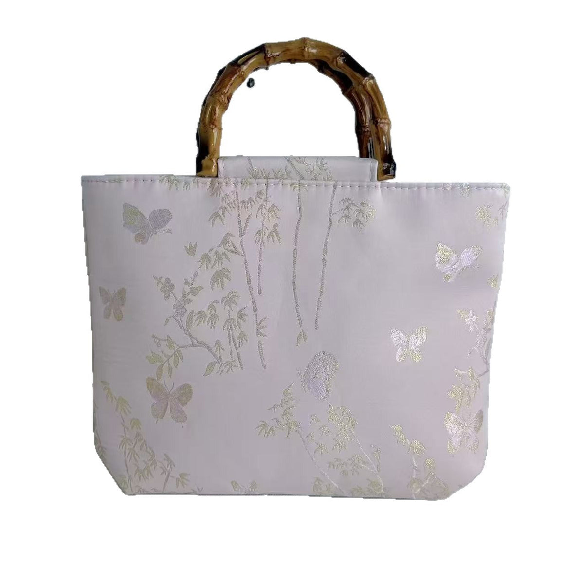 High-quality cotton tote bag with bamboo handles LoungeYard — product view 5