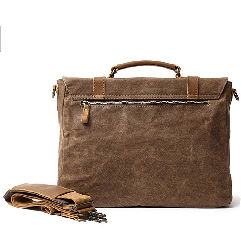 Robust briefcase with vintage design LoungeYard — product view 2