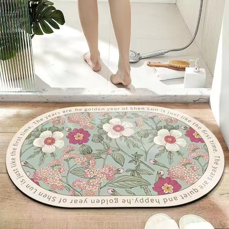 Leaf Patterned Bath Mat LoungeYard — product view 4