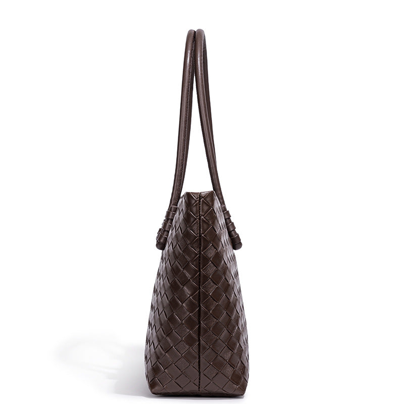 Woven Leather Tote Bag LoungeYard — product view 3