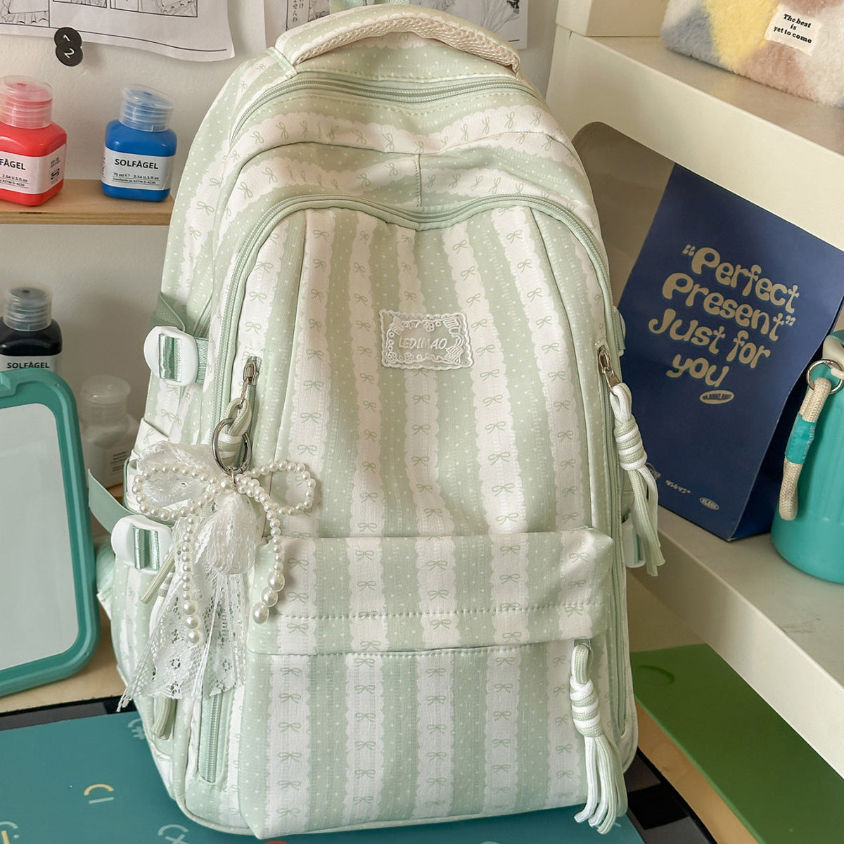 Stylish Striped Backpack — product view 4