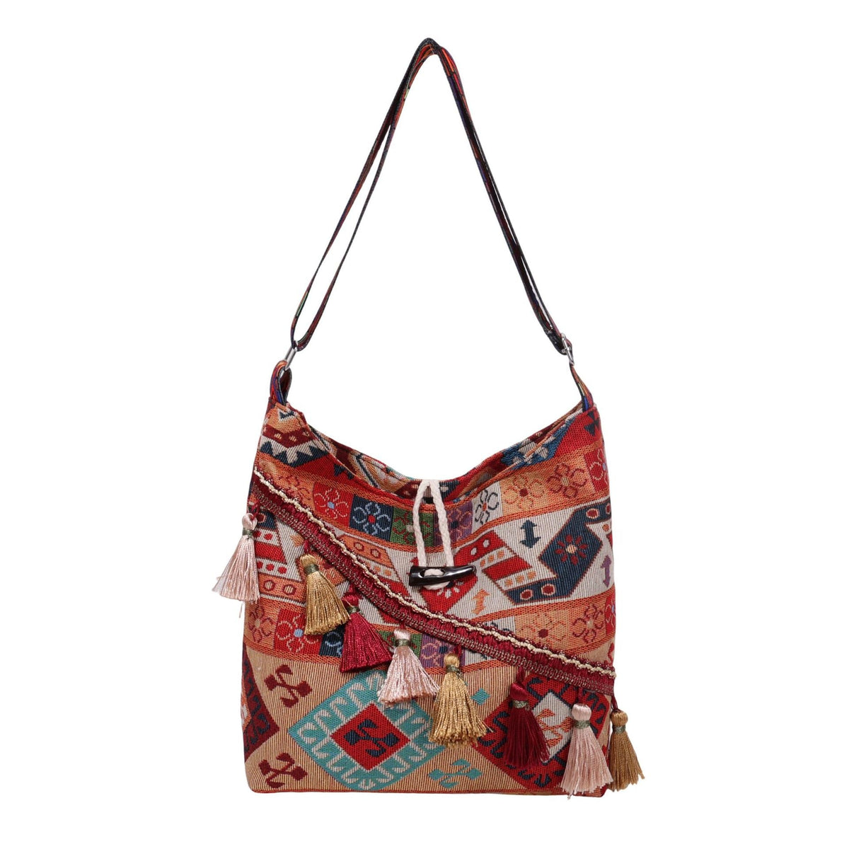 WoEthnic Patterned Flap Hobo Bag LoungeYard — product view 7