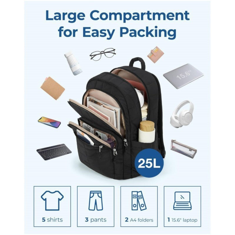 Unisex spacious backpack with insulated compartments and ergonomic carrying system LoungeYard — product view 2