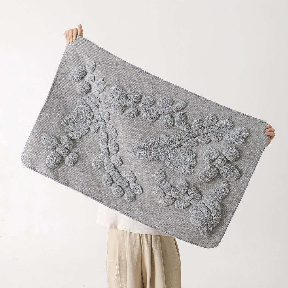 Luxurious organic cotton bath mat with relief pile structure LoungeYard — product view 2
