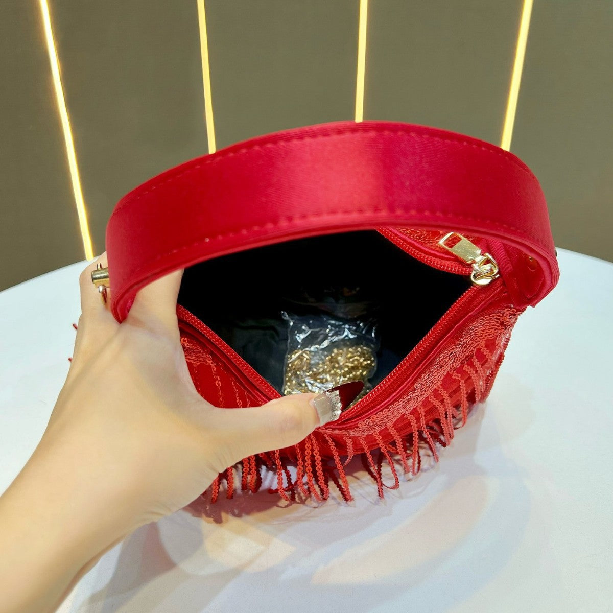Fringe Detail Evening Handbag — product view 3