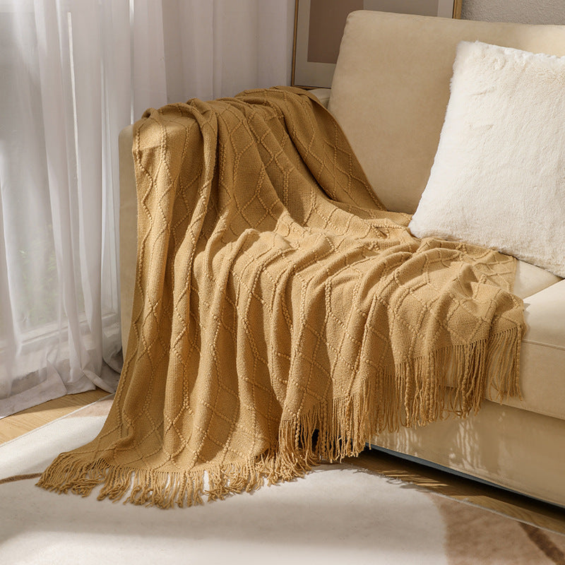 Luxurious Woven Textured Throw Blanket LoungeYard — product view 5