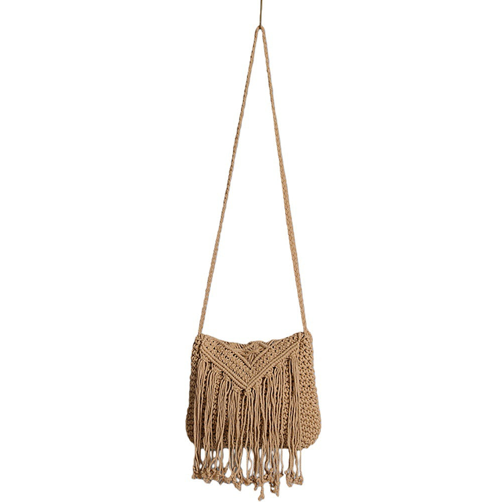 Macrame Crossbody Bag with Fringe LoungeYard — product view 7