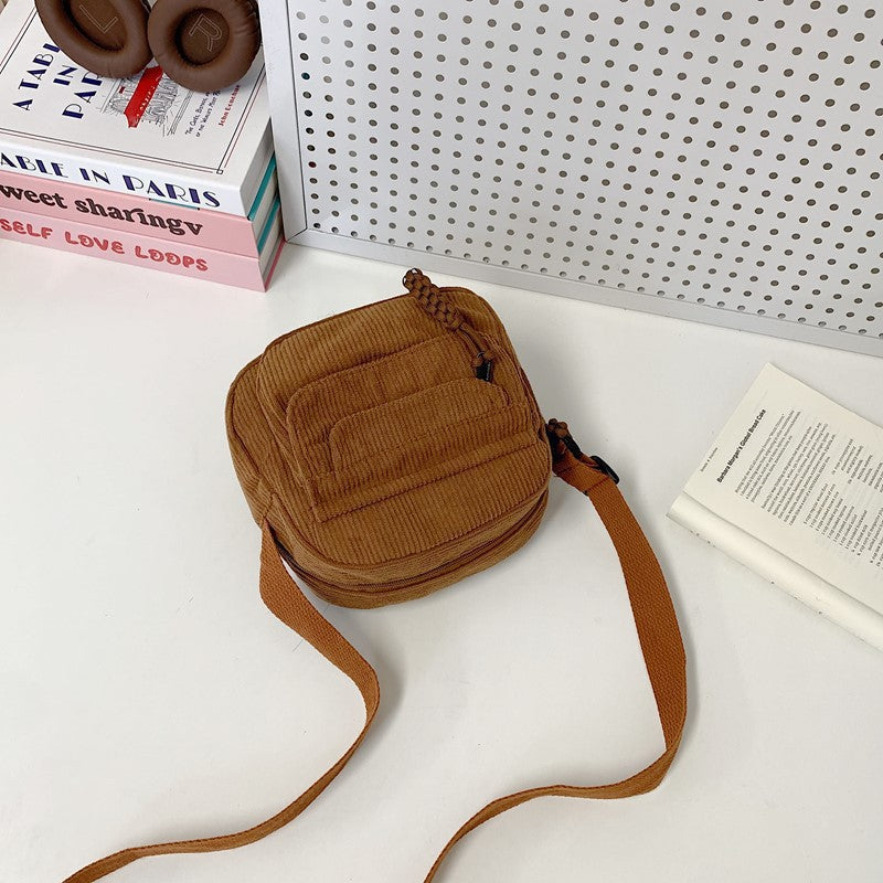 Compact Corduroy Crossbody Bag LoungeYard — product view 3