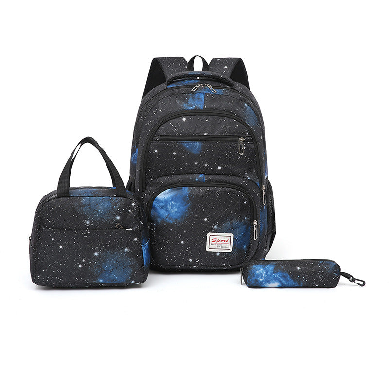 Galaxy pattern school backpack set LoungeYard — product view 6