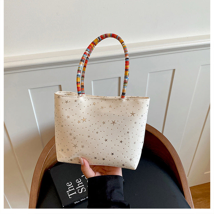 Star-Patterned Casual Tote Bag — product view 3