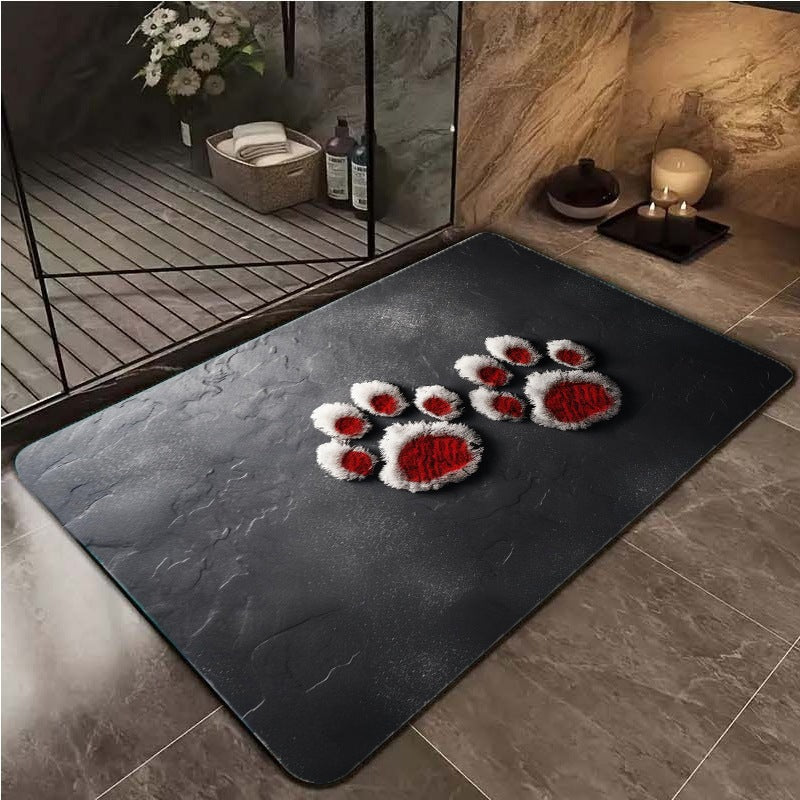 Soft Plush Cat Paw Bath Mat — product view 1