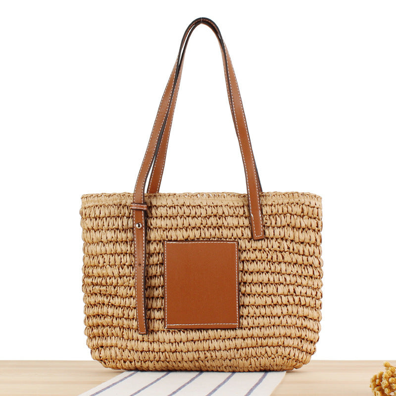 Braided Handbag with Elegant Leather Application LoungeYard — product view 4