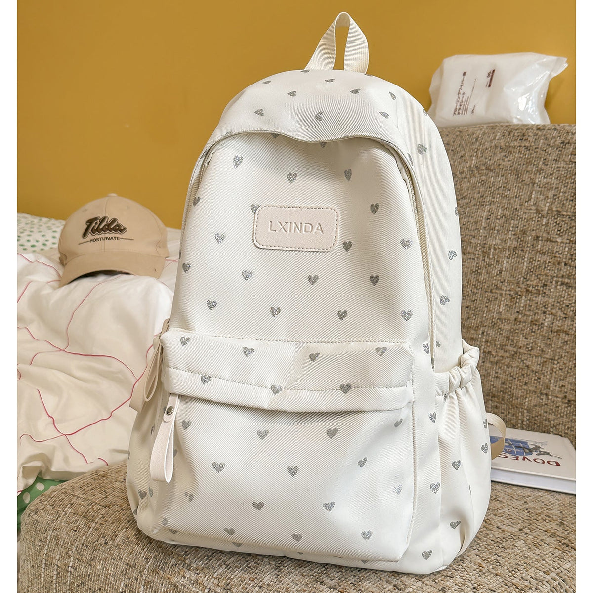 Fun Heart-Print Backpack LoungeYard — product view 7