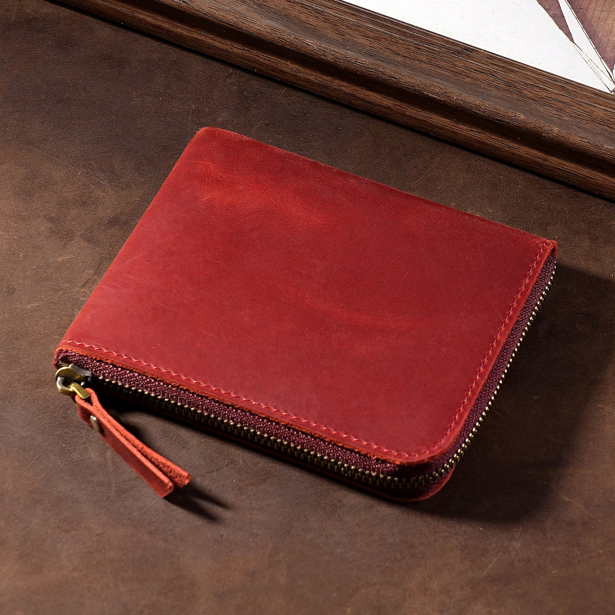 Premium Zippered Leather Wallet — product view 3