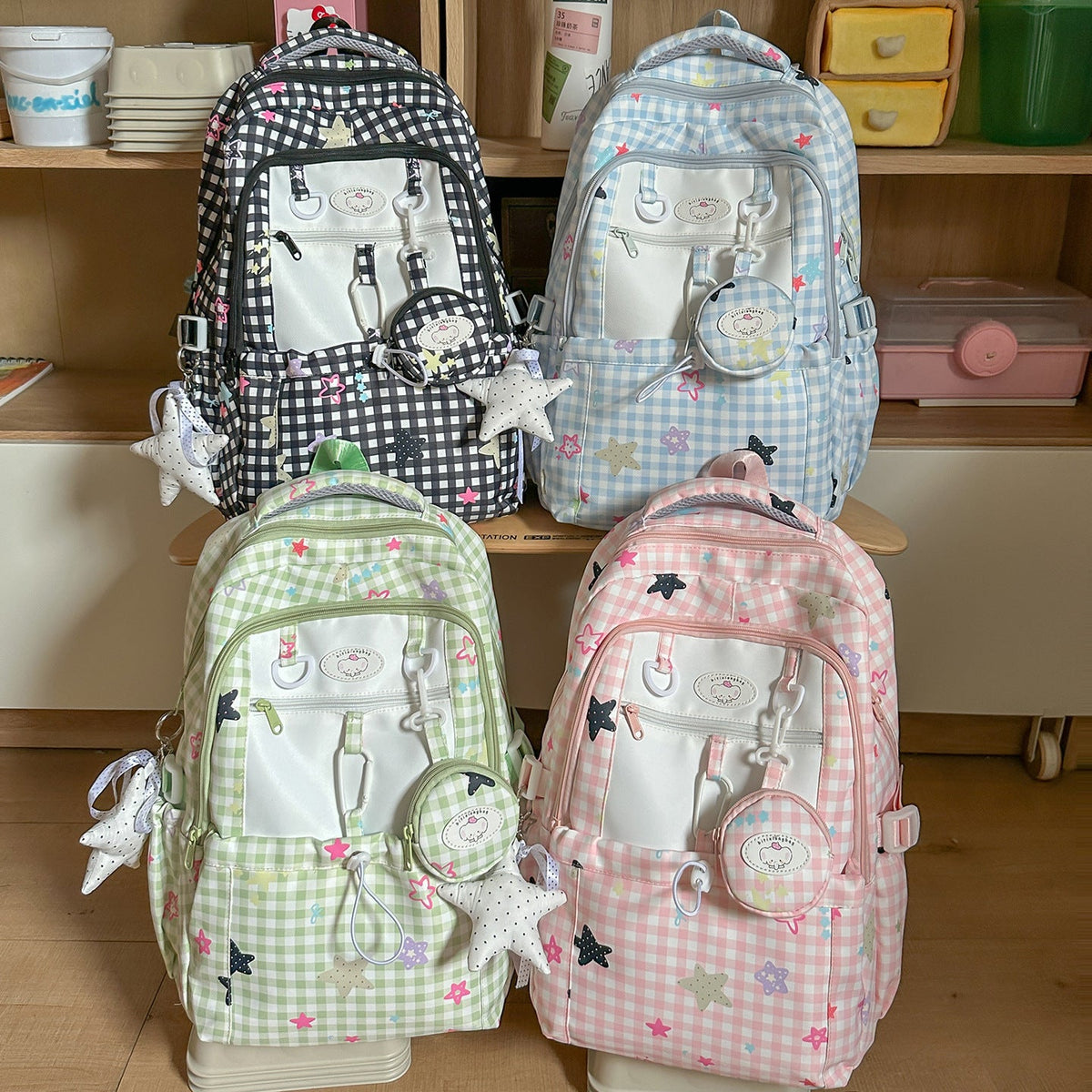 Cute Fun Patterned School Backpack LoungeYard — product view 4