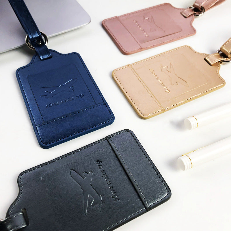 Premium PU Leather Travel Luggage Tag LoungeYard — product view 4