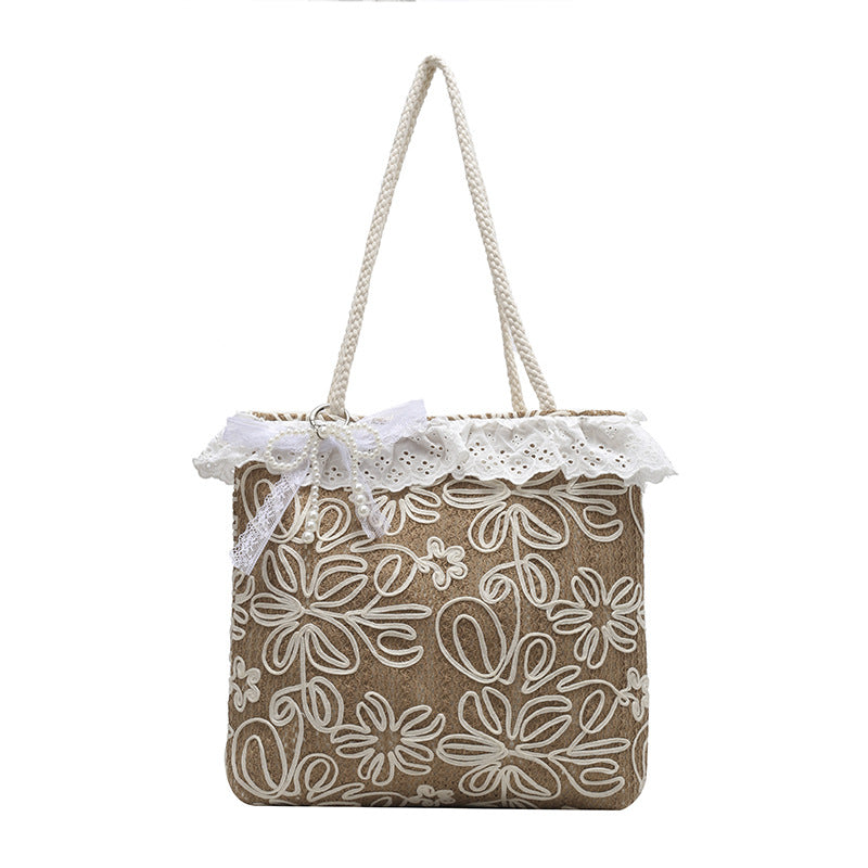 Elegant and Lightweight Handbag with Lace Edge LoungeYard — product view 7
