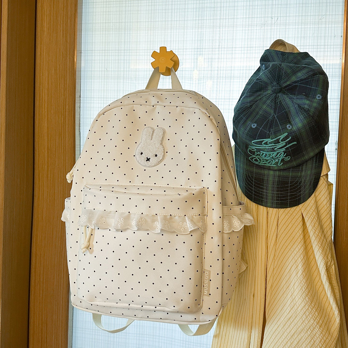 Playful Bunny-Ear Printed Backpack LoungeYard — product view 7