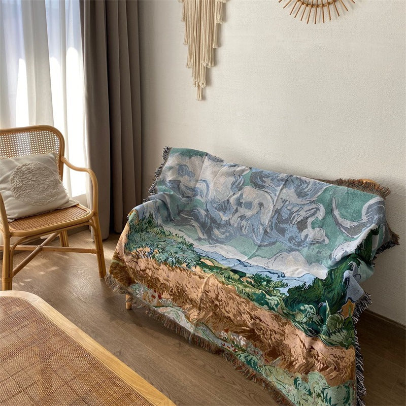 Artistic Landscape Tapestry Throw — product view 1