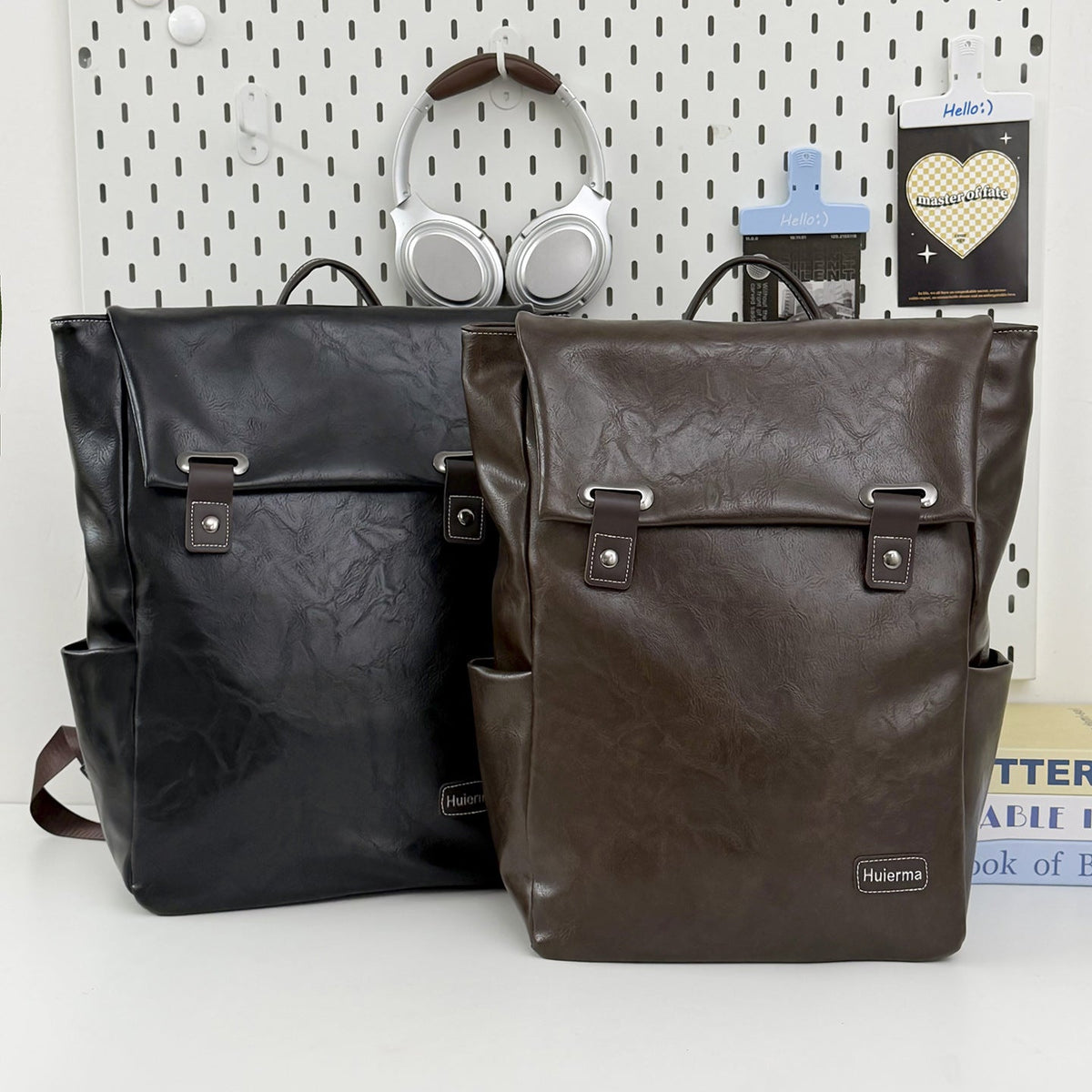 Fashionable Leather Backpack LoungeYard — product view 4