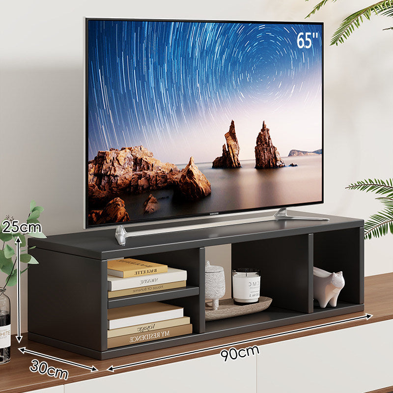 Low-Profile TV Stand Riser with Dual Open Storage Compartments — product view 2
