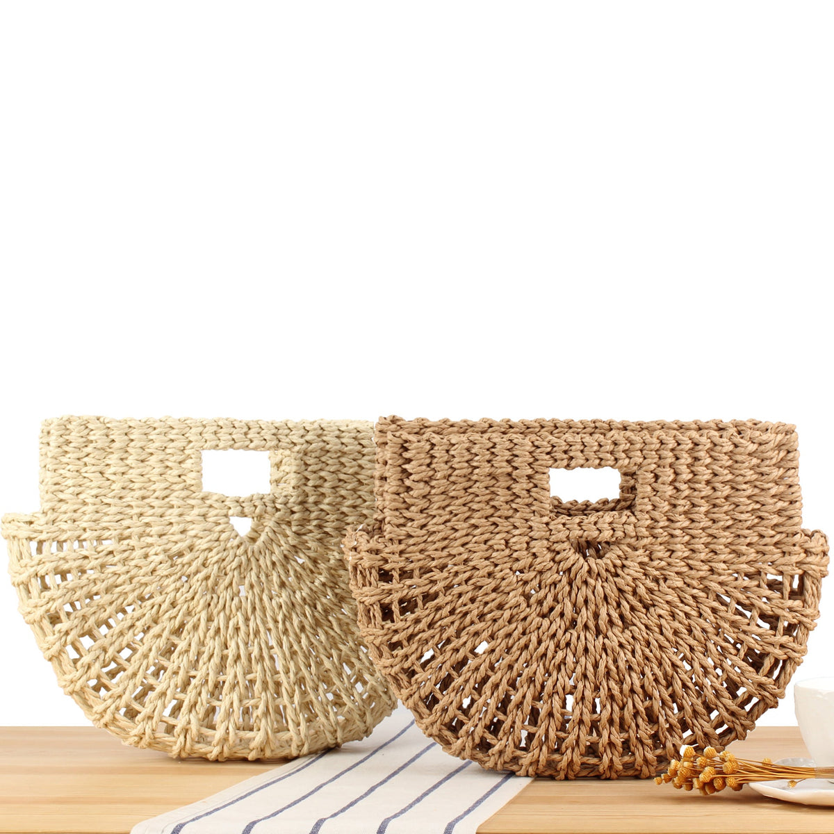 Handmade basket bag with unique design LoungeYard — product view 2