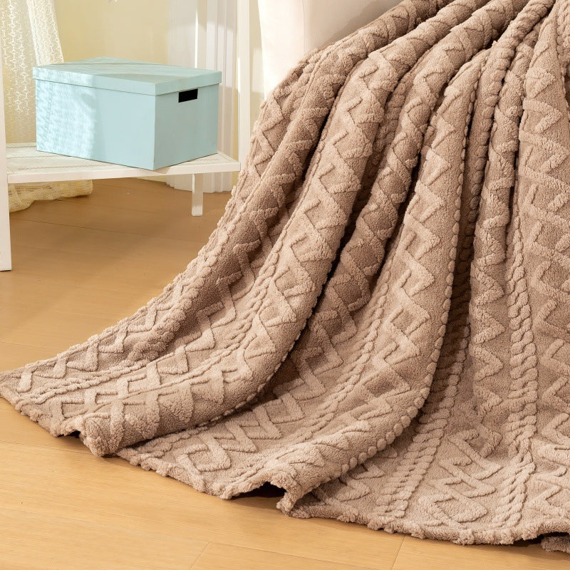 Textured Plush Throw Blanket — product view 2