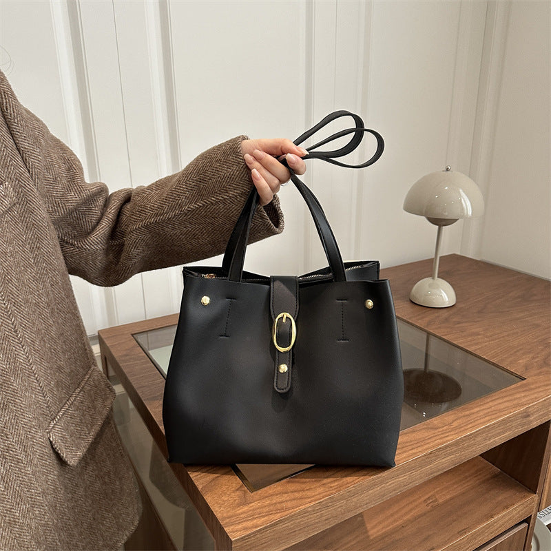Structured Leather Tote Bag LoungeYard — product view 1