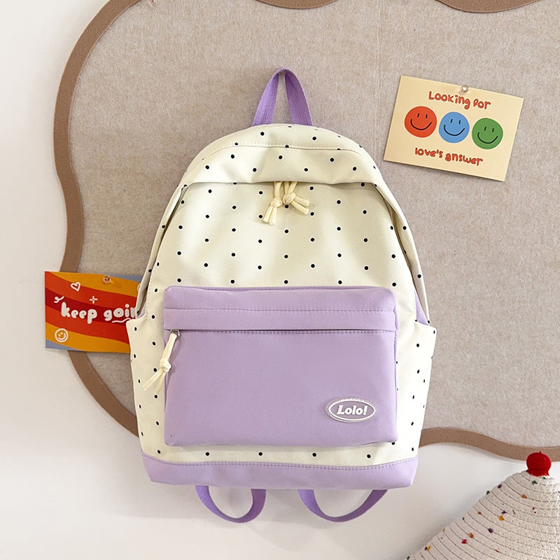 Polka Dot Patterned Backpack — product view 1