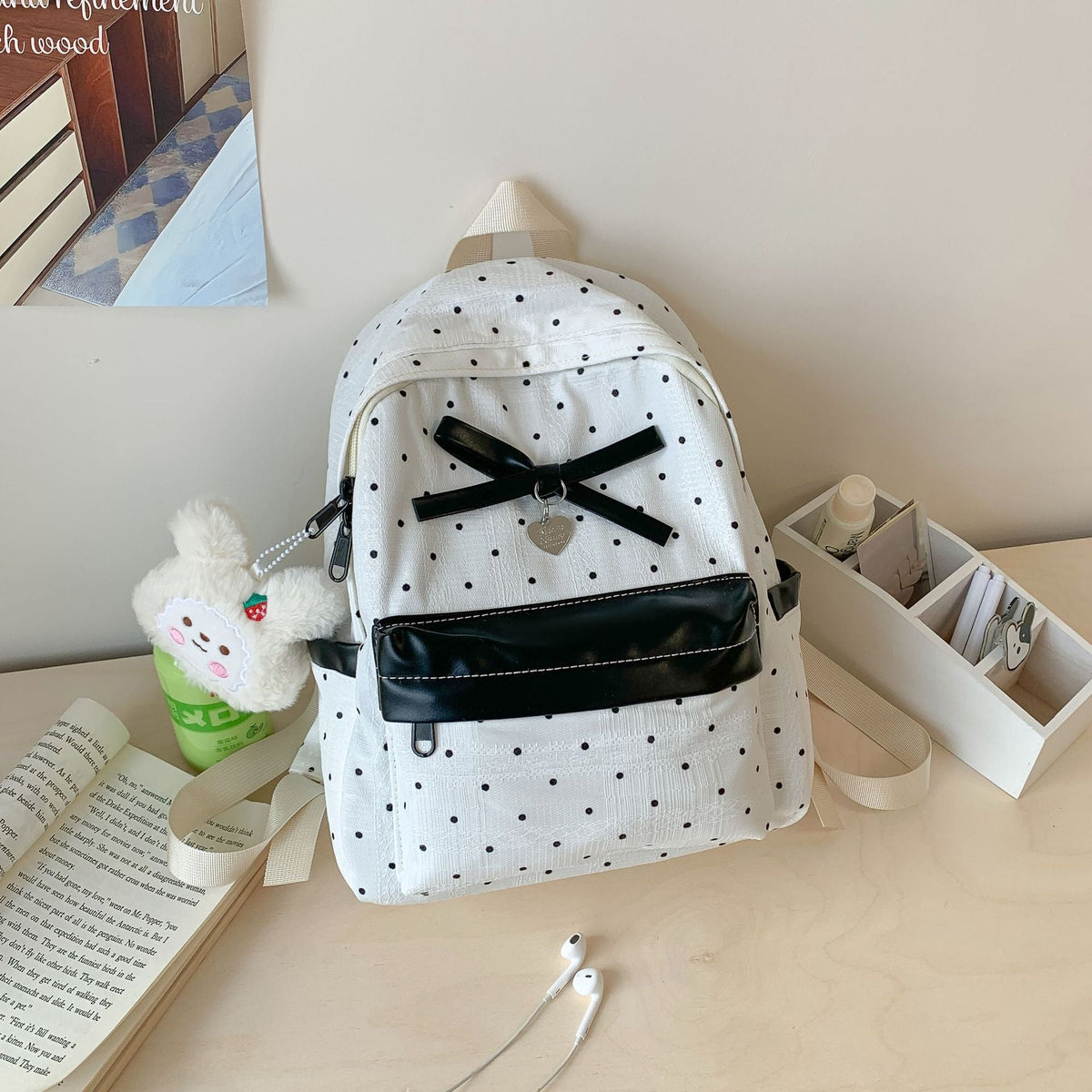 Stylish Polka Dot Backpack — product view 1
