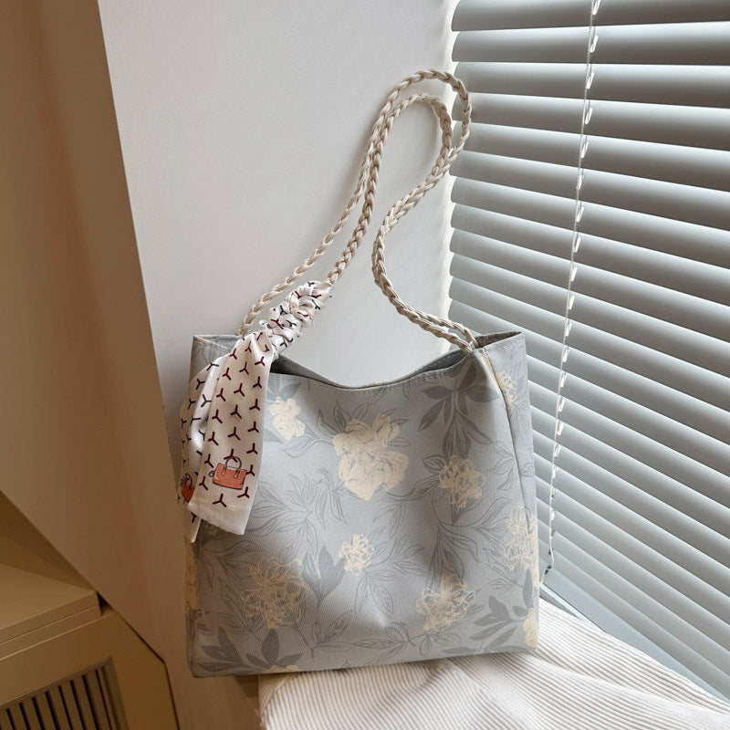 Floral Patterned Shoulder Tote Bag LoungeYard — product view 4