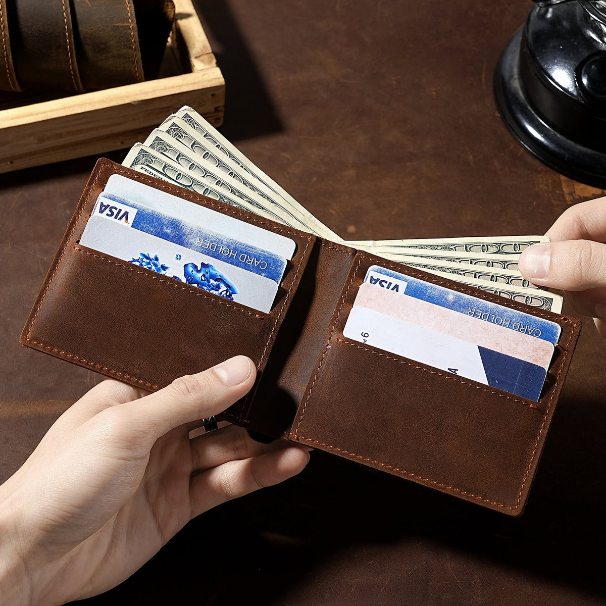 Premium Leather Bi-Fold Wallet 1787402536 — product view 3