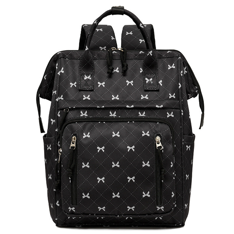 Stylish Bow-Printed Backpack LoungeYard — product view 3