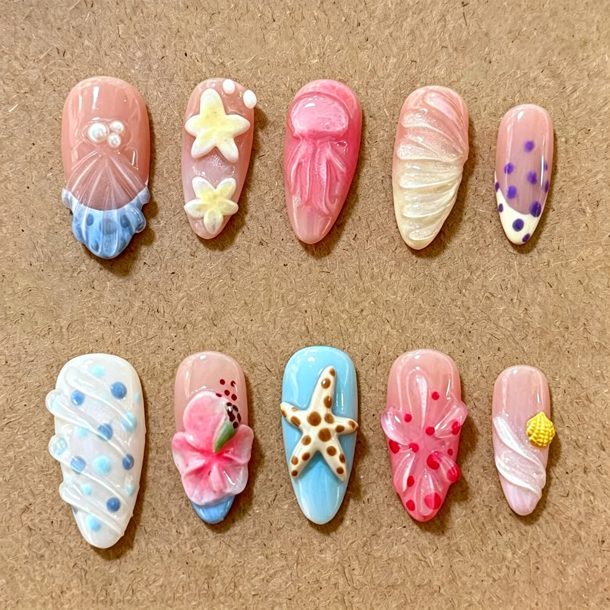 Ocean-Inspired Decorative Press-On Nail Set — product view 1