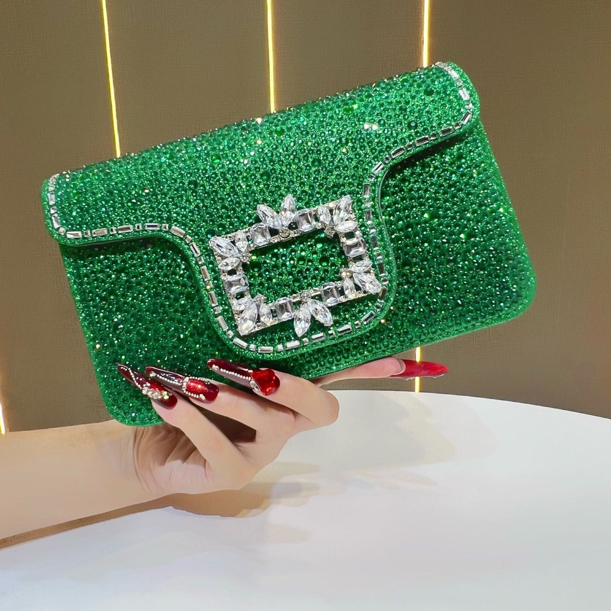 Sparkling Crystal-Embellished Evening Clutch — product view 6