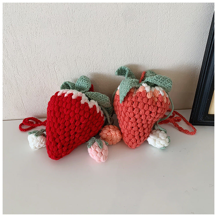 Cute Strawberry-Shaped Crochet Bag — product view 3