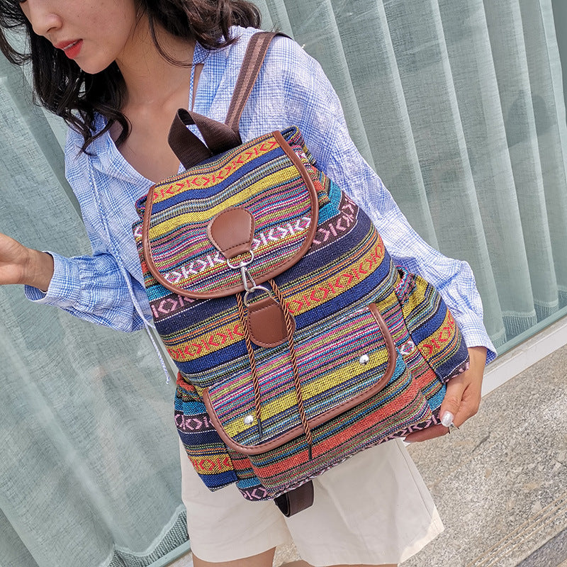 Bohemian Multi-Pocket Travel Backpack LoungeYard — product view 1