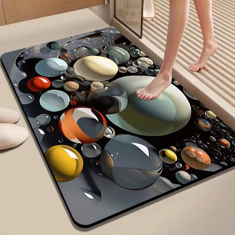 Artistic 3D Gemstone-Themed Bath Mat — product view 1