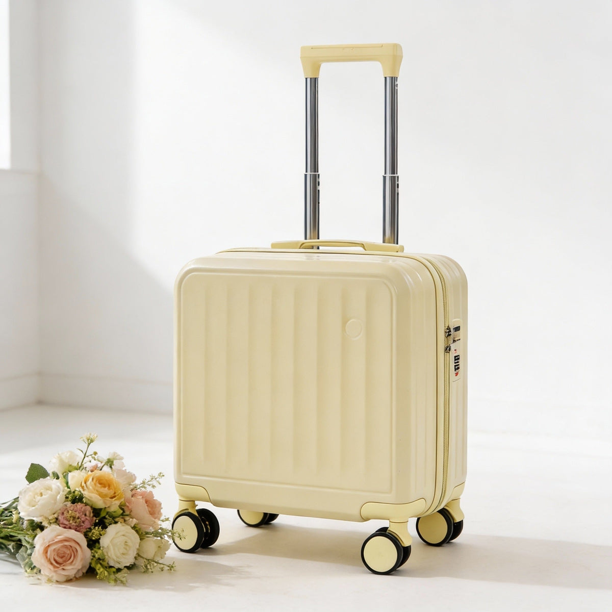hardshell carry-on suitcase with telescopic handle and 360 degree spinner wheels LoungeYard — product view 6
