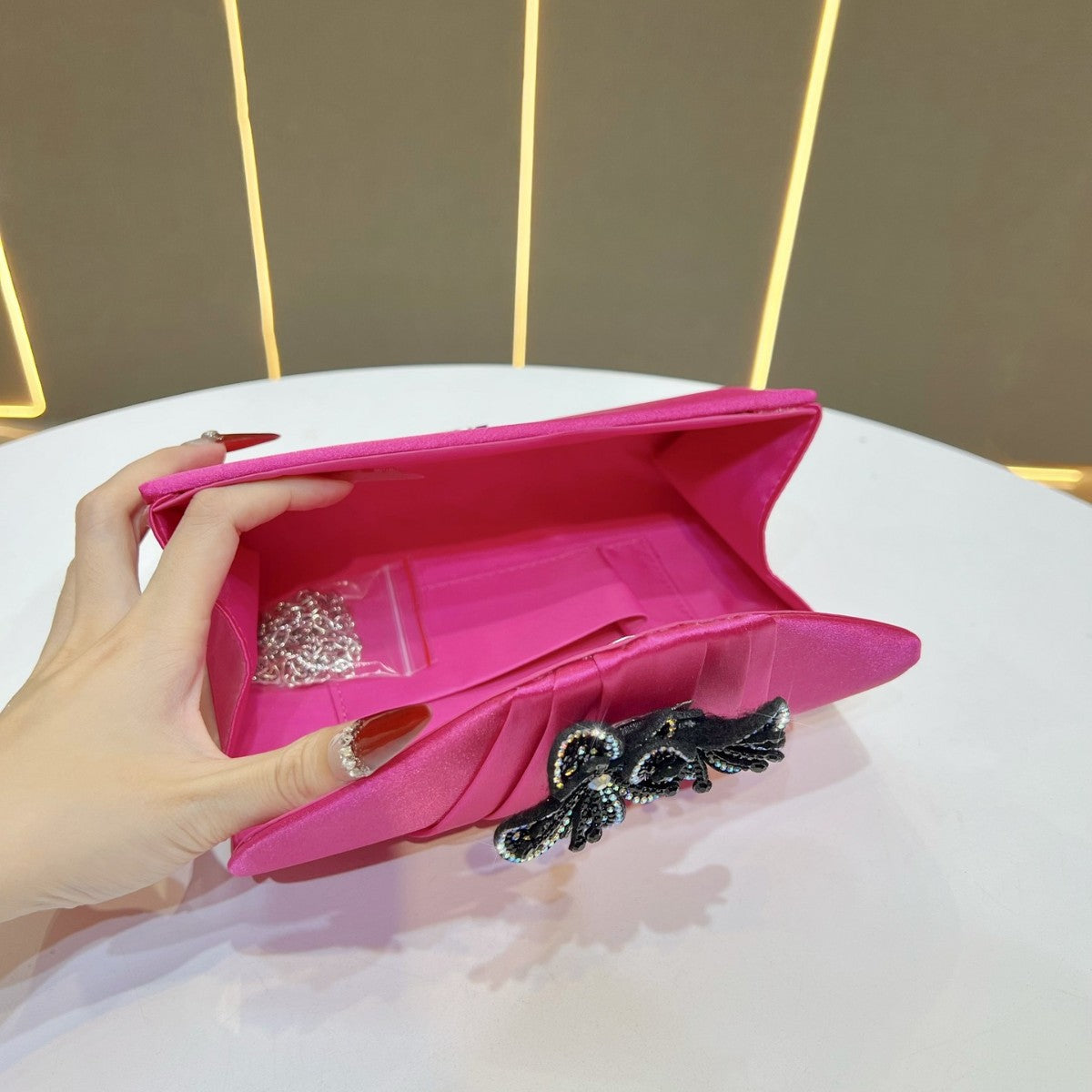 Elegant Floral Embellished Clutch — product view 3