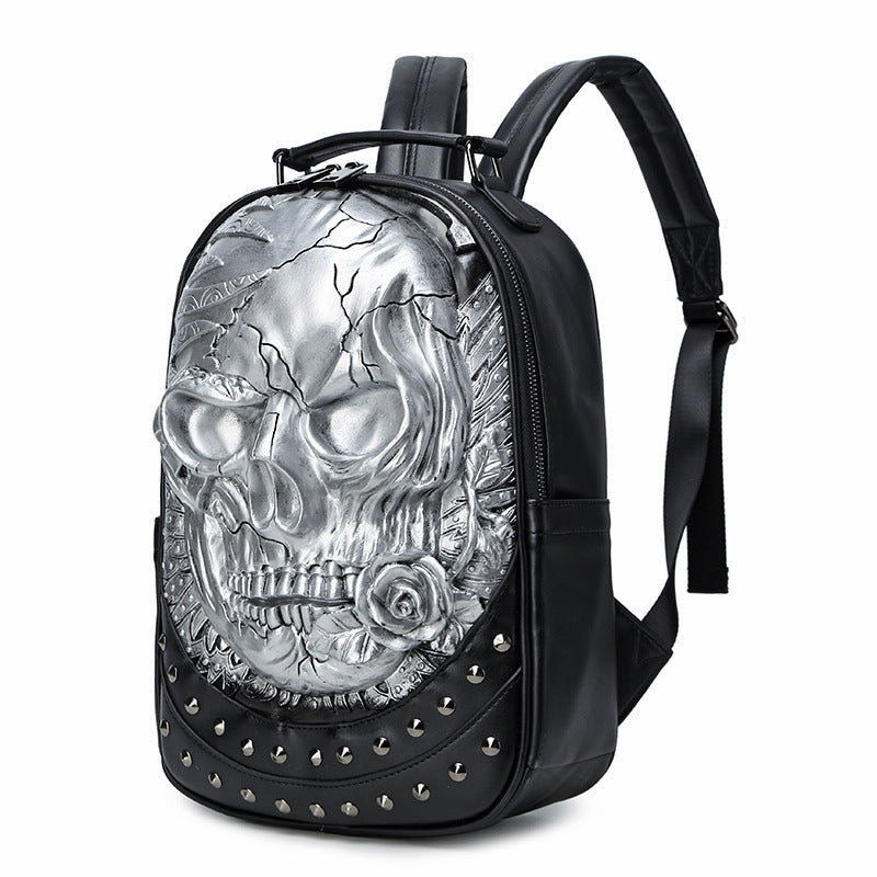 Stylish backpack with skull design LoungeYard — product view 2