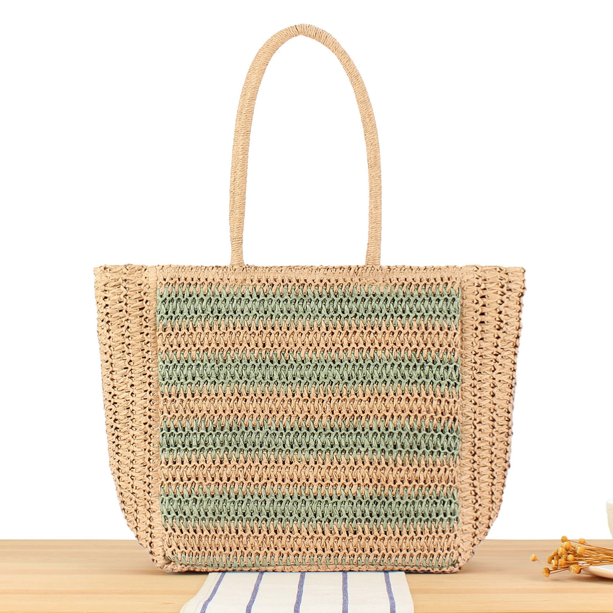 Beach bag with modern zebra pattern LoungeYard — product view 5