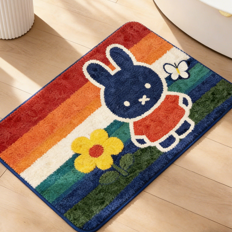Playful Cartoon Bunny Bath Mat Bowlift — product view 2