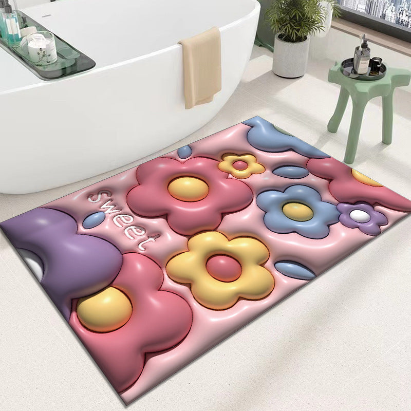 Ultra-Soft Floral Pattern Bath Mat — product view 4