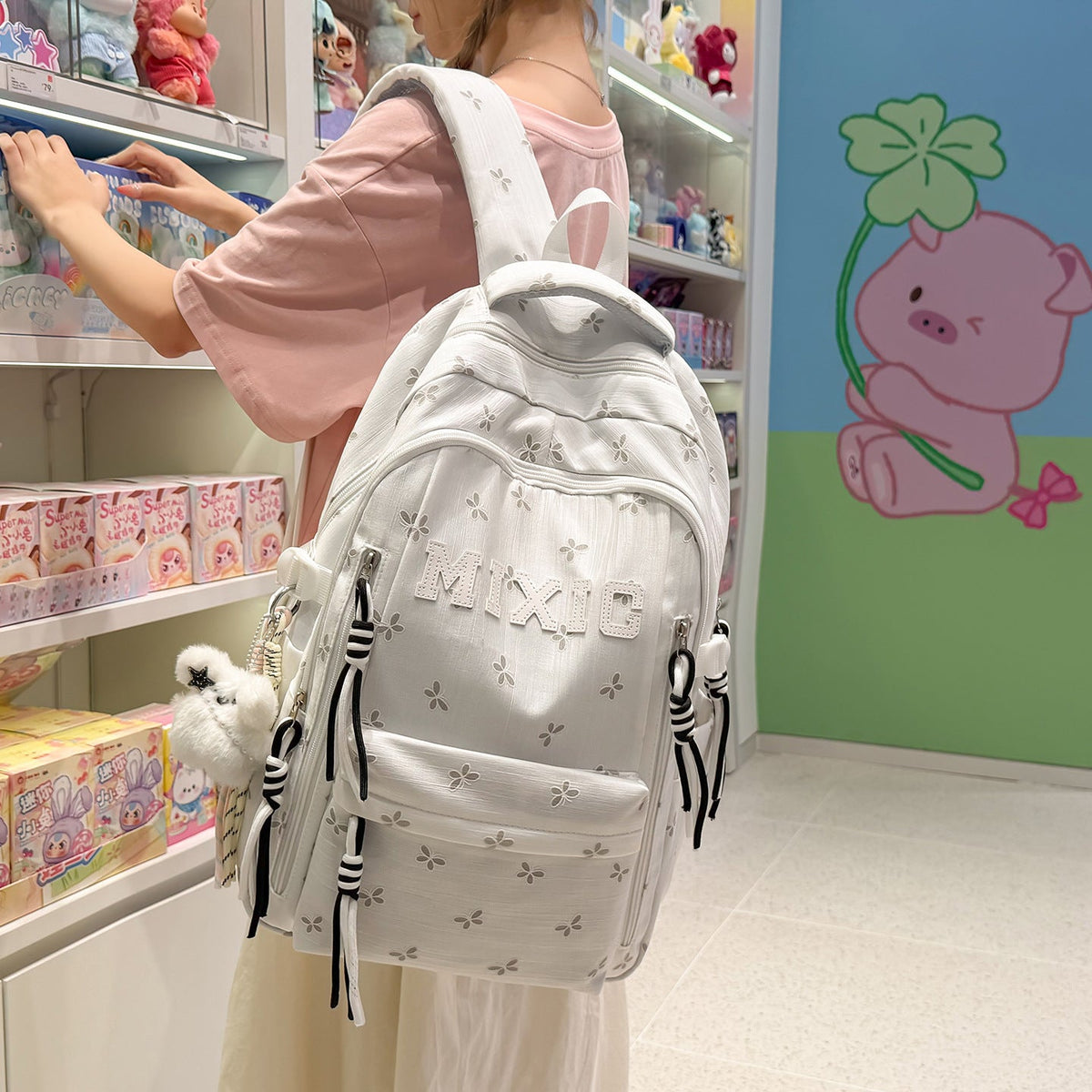 Floral Appliqué Stylish Backpack LoungeYard — product view 1