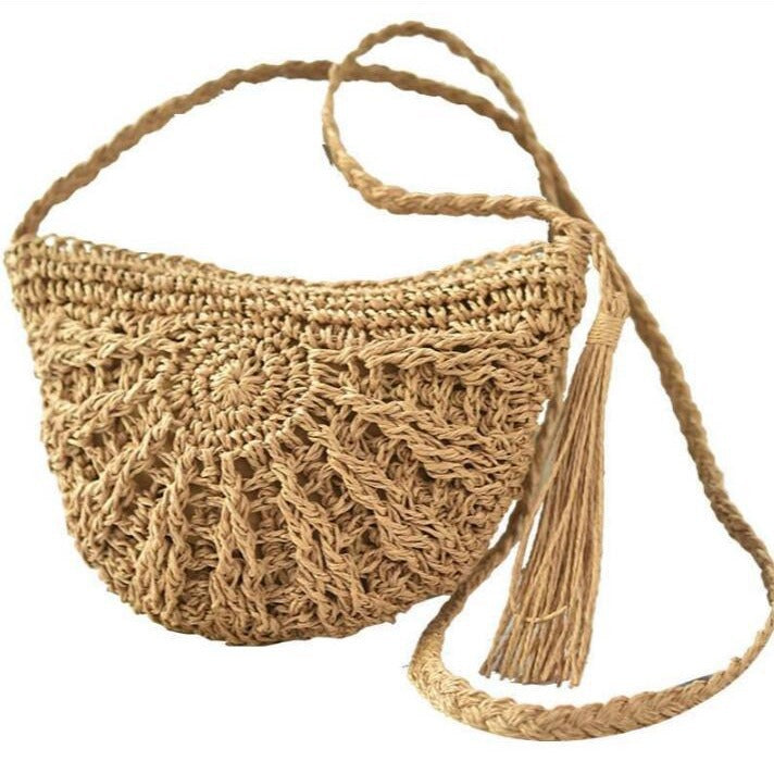 Hand-knotted shoulder bag with fringes LoungeYard — product view 5