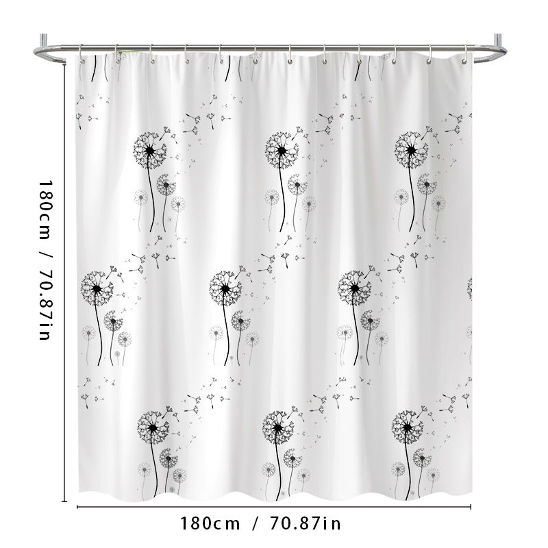 Dandelion Print Shower Curtain LoungeYard — product view 5