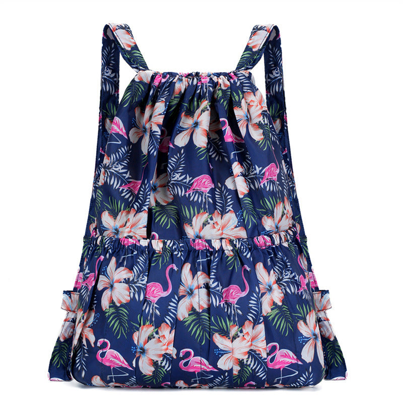 Floral Print Drawstring Backpack LoungeYard — product view 5