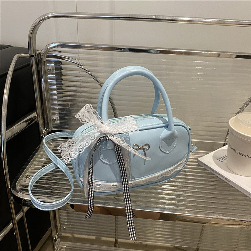 Elegant Lace-Trimmed Bow Handbag LoungeYard — product view 3