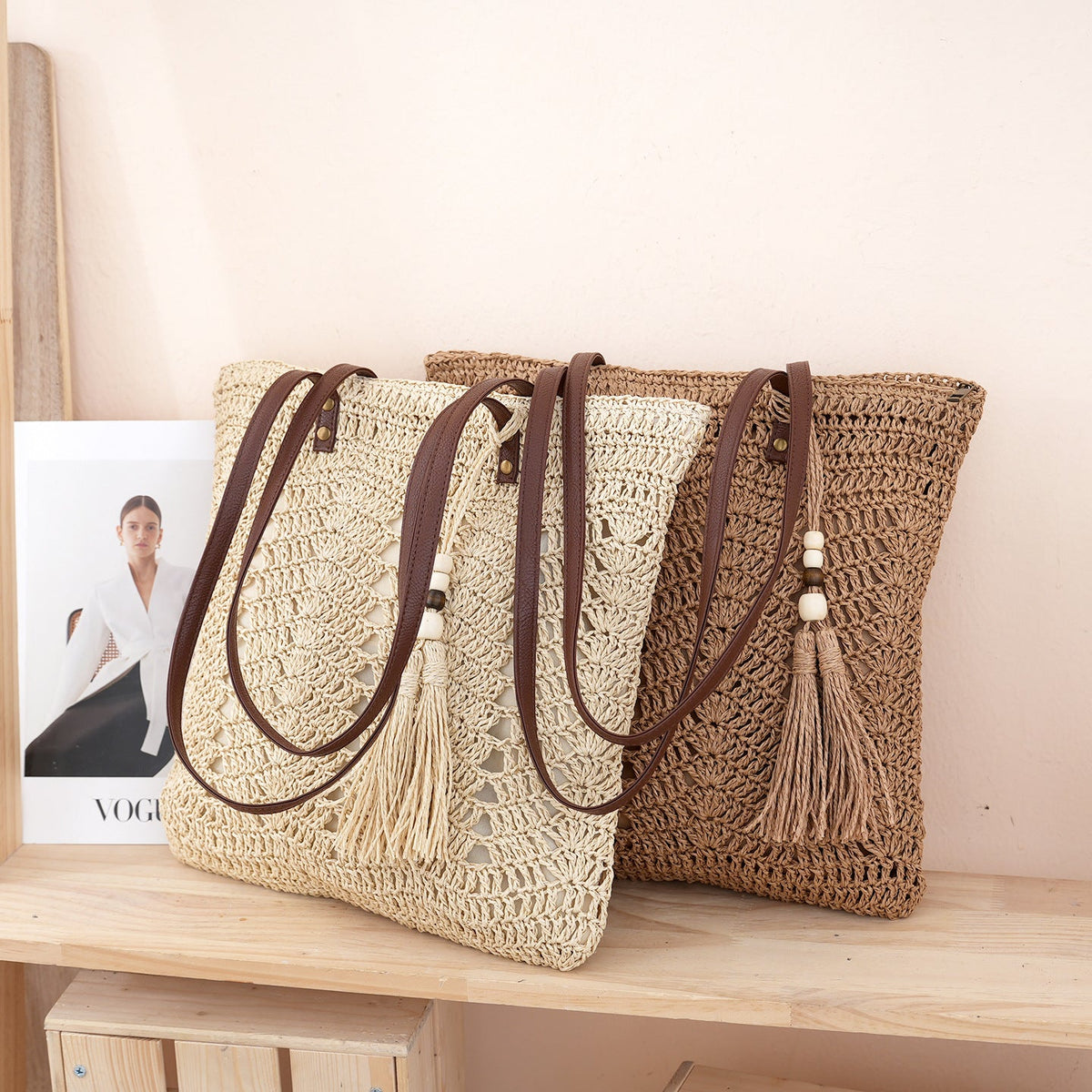 Handcrafted Macrame Tote Bag LoungeYard — product view 2